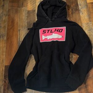 Black Hoodie with Pink Graphic Size Sm